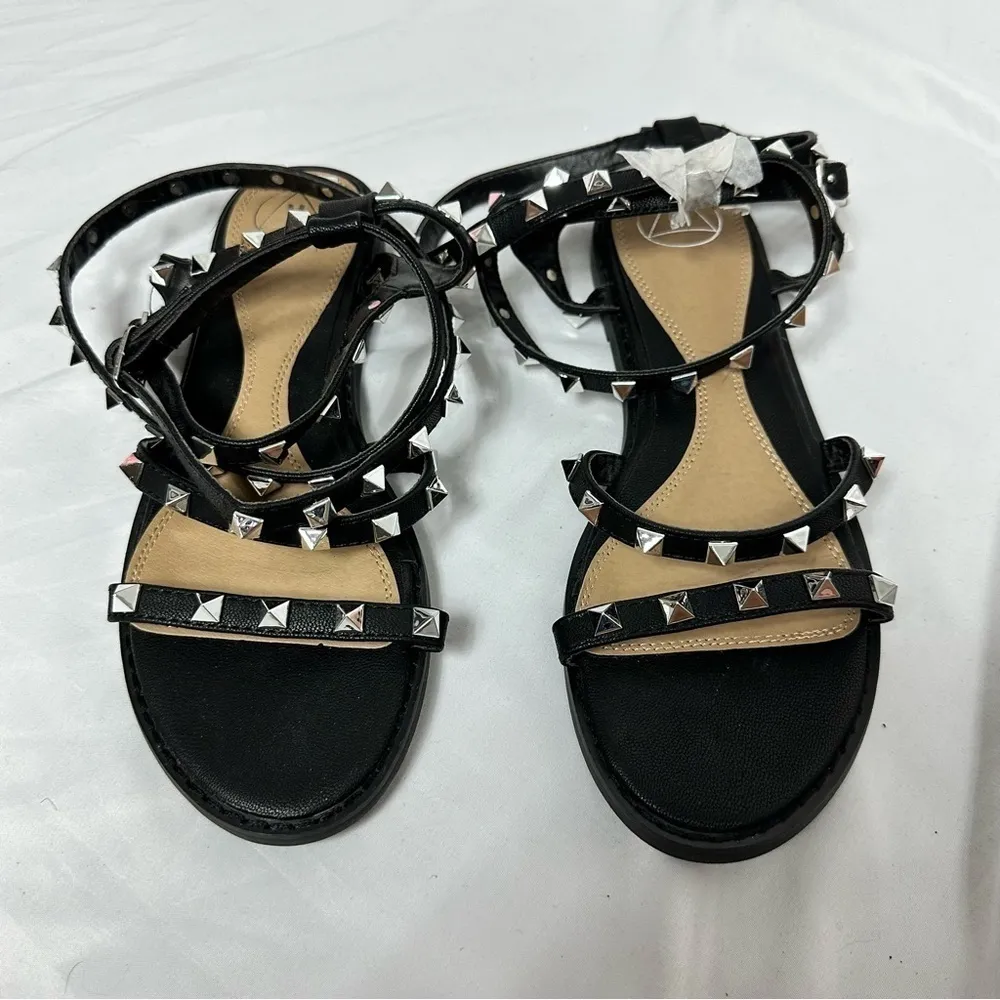 New Missguided Studded Gladiator Black Sandals in Size 8 - Image 2