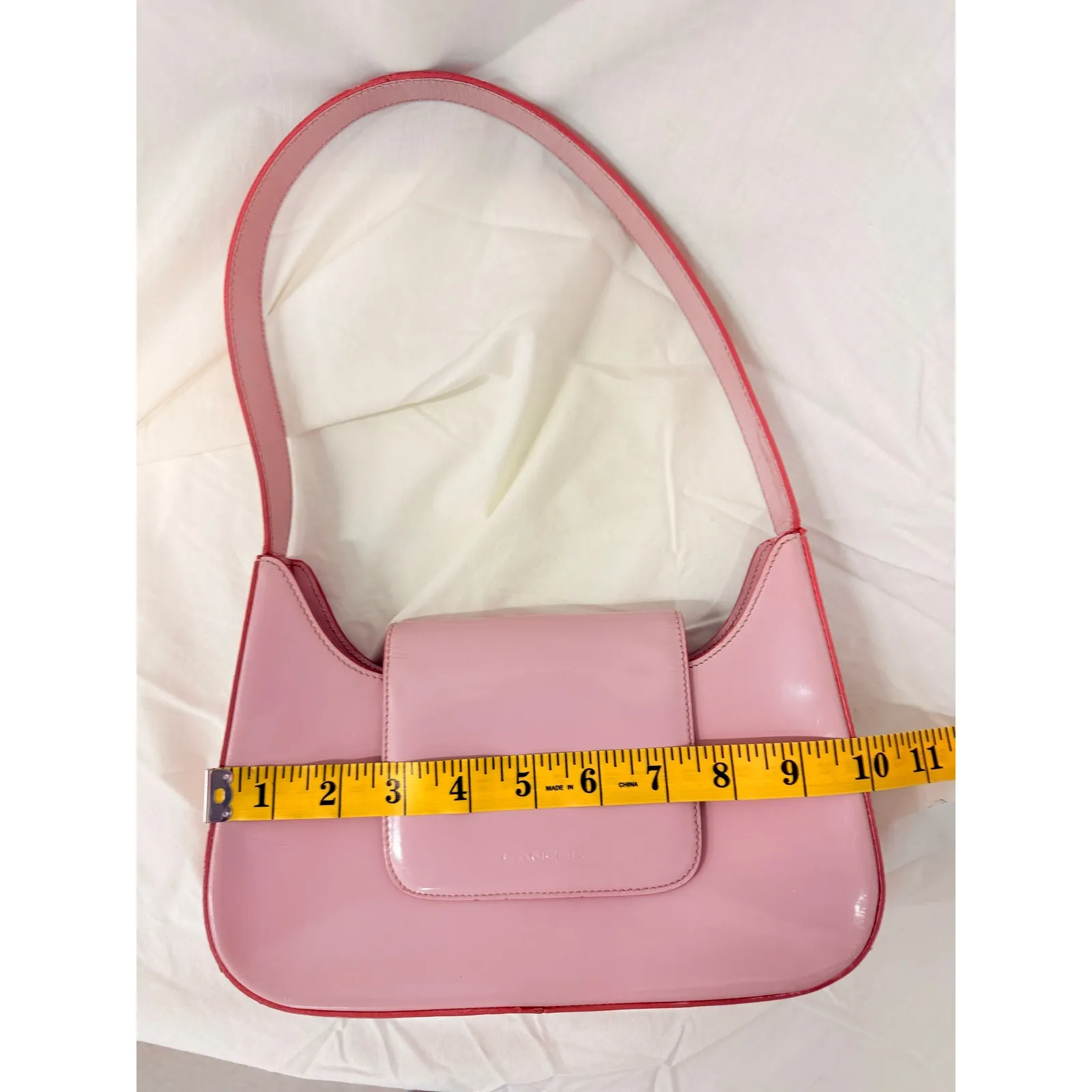 LANCEL Paris Powder Pink Hobo Bag‎ Made in Italy Romantic Barbie - Image 6