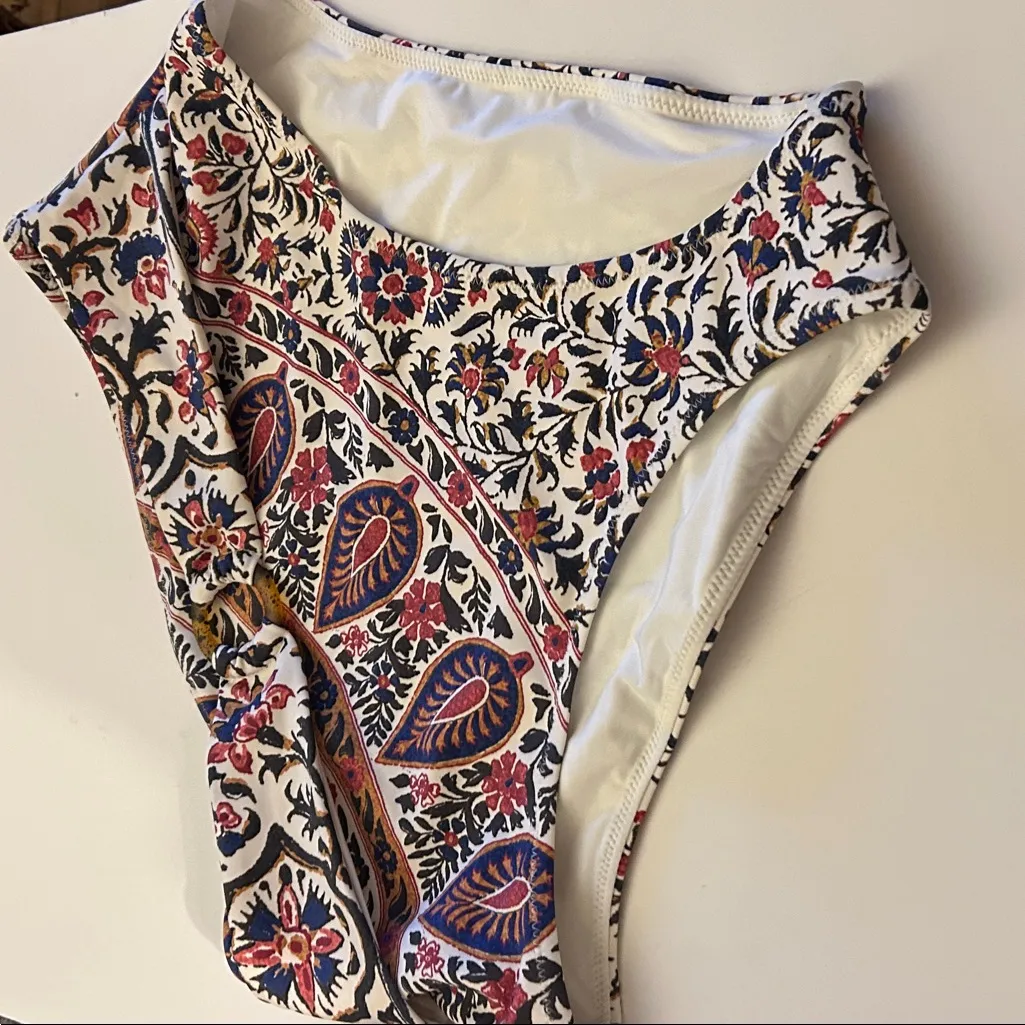 New Free People Verbena Pania Swim Botttoms size large high waisted floral Green - Image 3