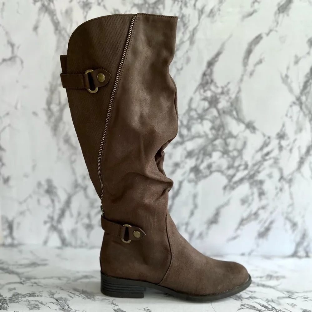 White Mountain Leto Brown Slouch Riding Boots NWT 6.5 - Image 9