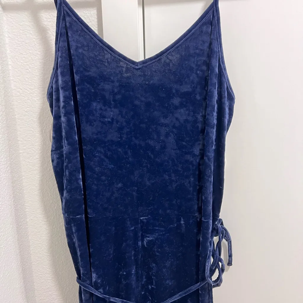Like new American eagle Aerie velvet valor navy blue 
jumpsuit - Image 2