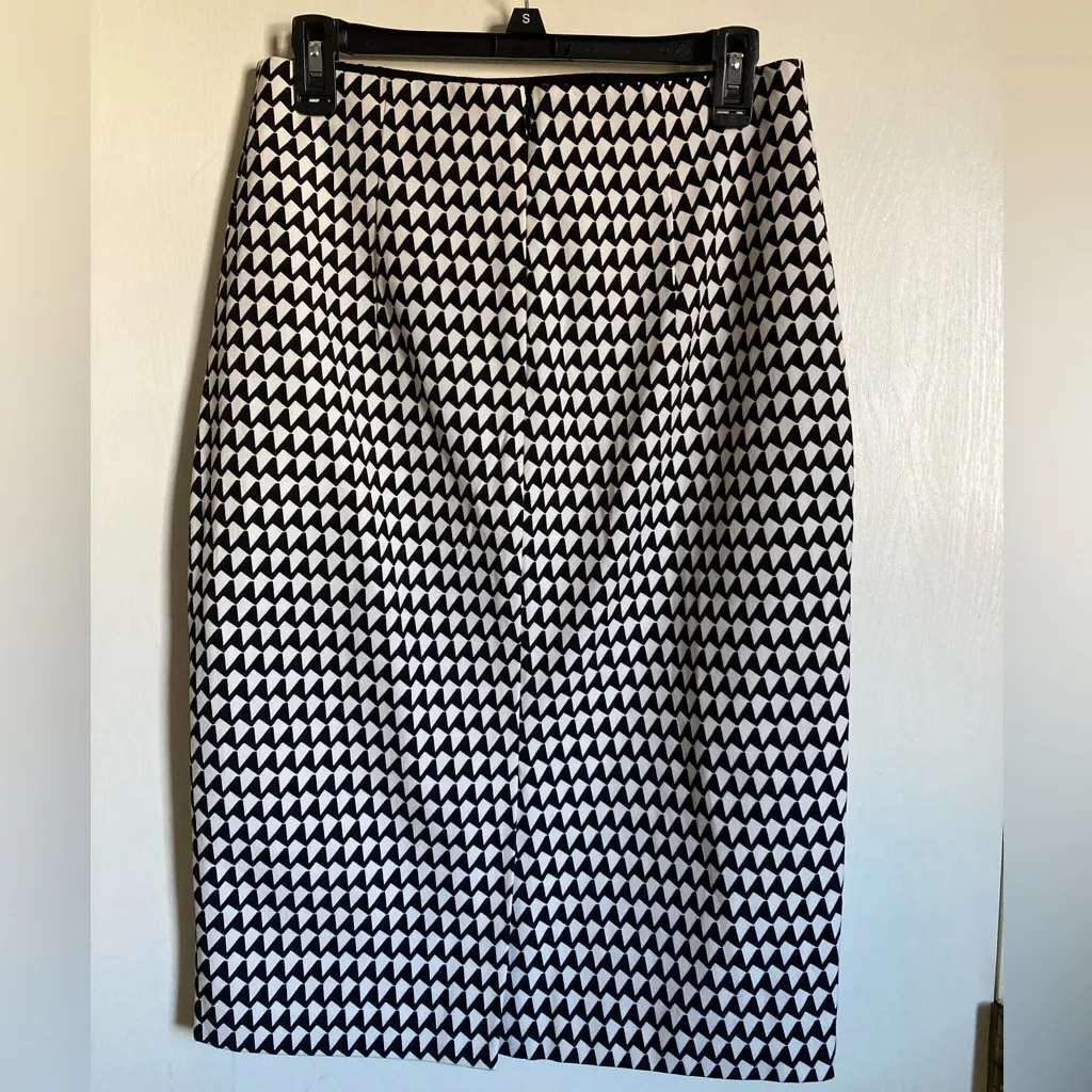 Banana Republic Black & White Houndstooth Pencil Midi Skirt #R - Image 9