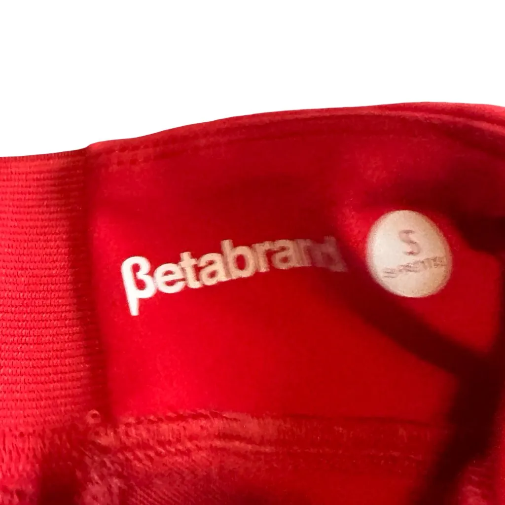 Betabrand Bright Red Cropped Length Pointe Pants Pull-On Seam Leggings Sz Small - Image 6