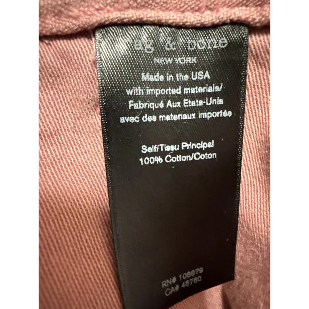 Rag & Bone Women's Pink High Waisted Distressed Trousers Wide Leg Pants Size 25 - Image 5