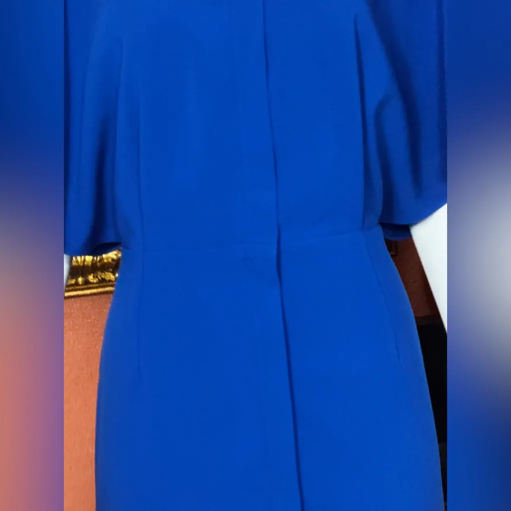 Black Halo Holland Flutter Holland Flutter Sleeve Royal Blue Midi Dress Size 10 - Image 14