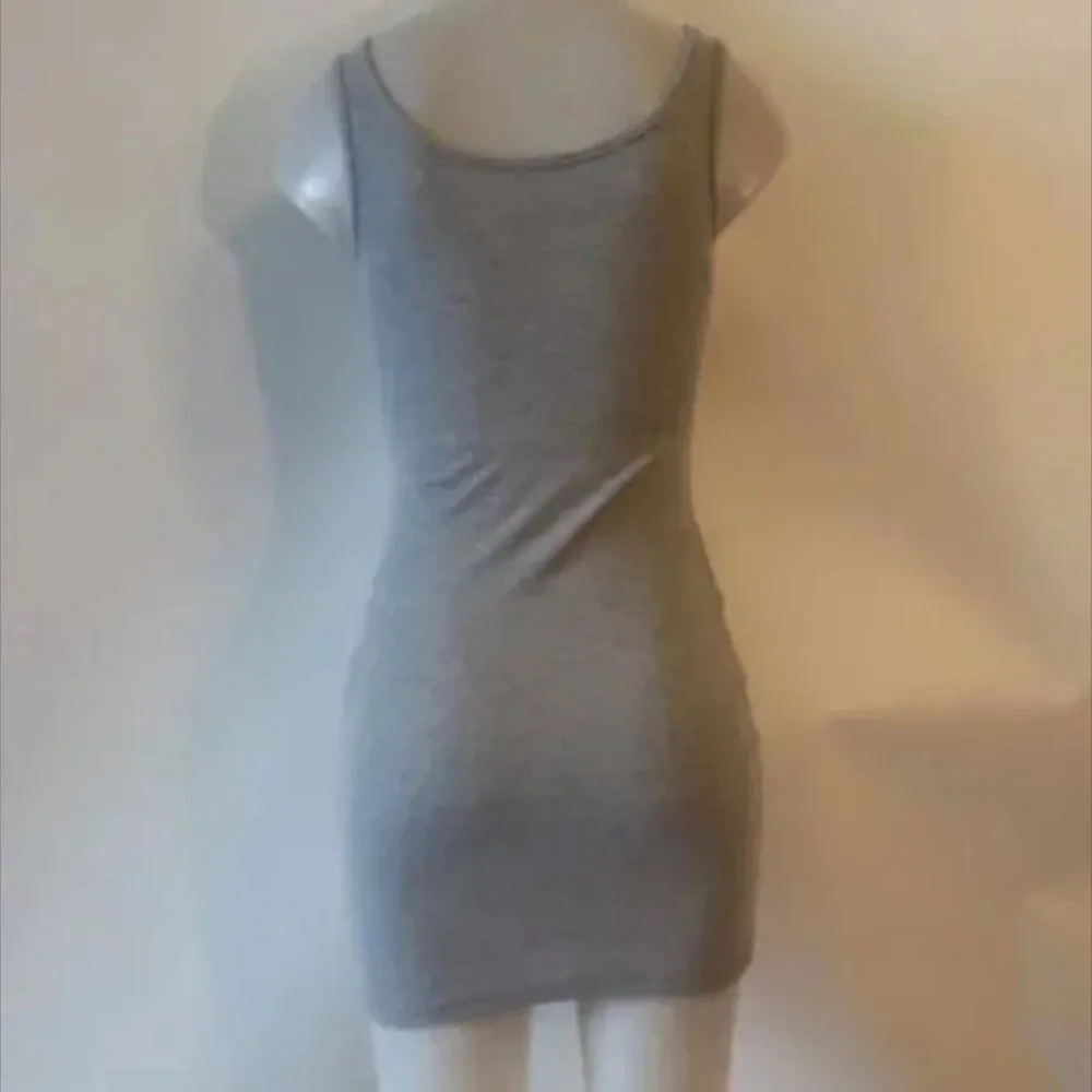 Womens Superdown Kimmie Gray Scoop Neck Ribbed Bodycon Tank Dress M - Image 4
