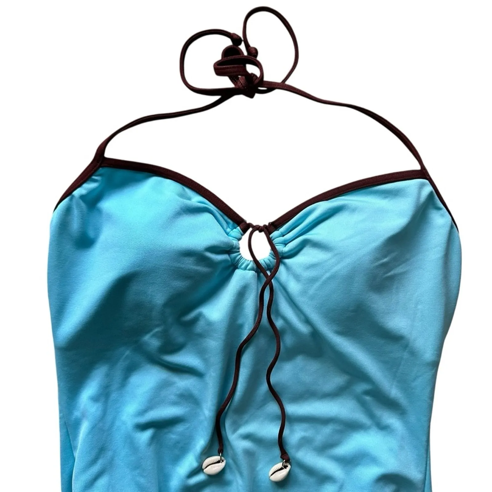 Vintage Y2K Sears Baby Blue Halter One - Image 7