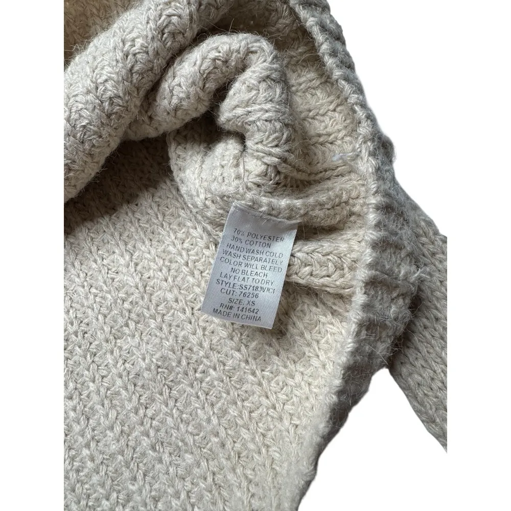 She + Sky Knit Belted Sweater Women's XS Oversized Warm Oatmeal Cream - Image 5