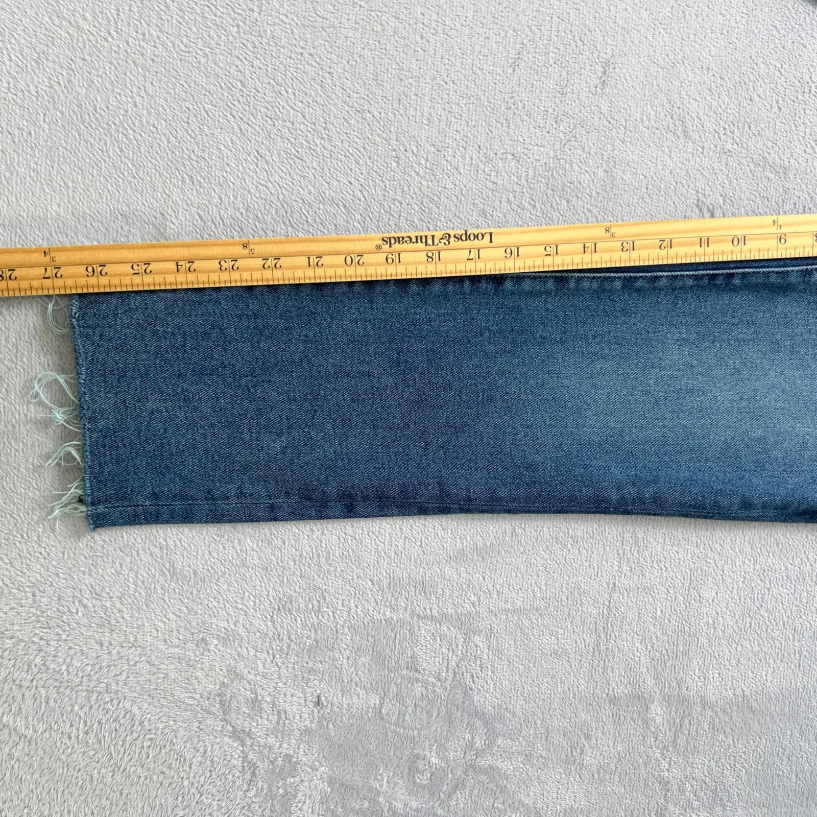 Evereve The Ever Straight Jeans High‎ Rise Raw Hem Dark Wash Denim Size 26 - Image 7