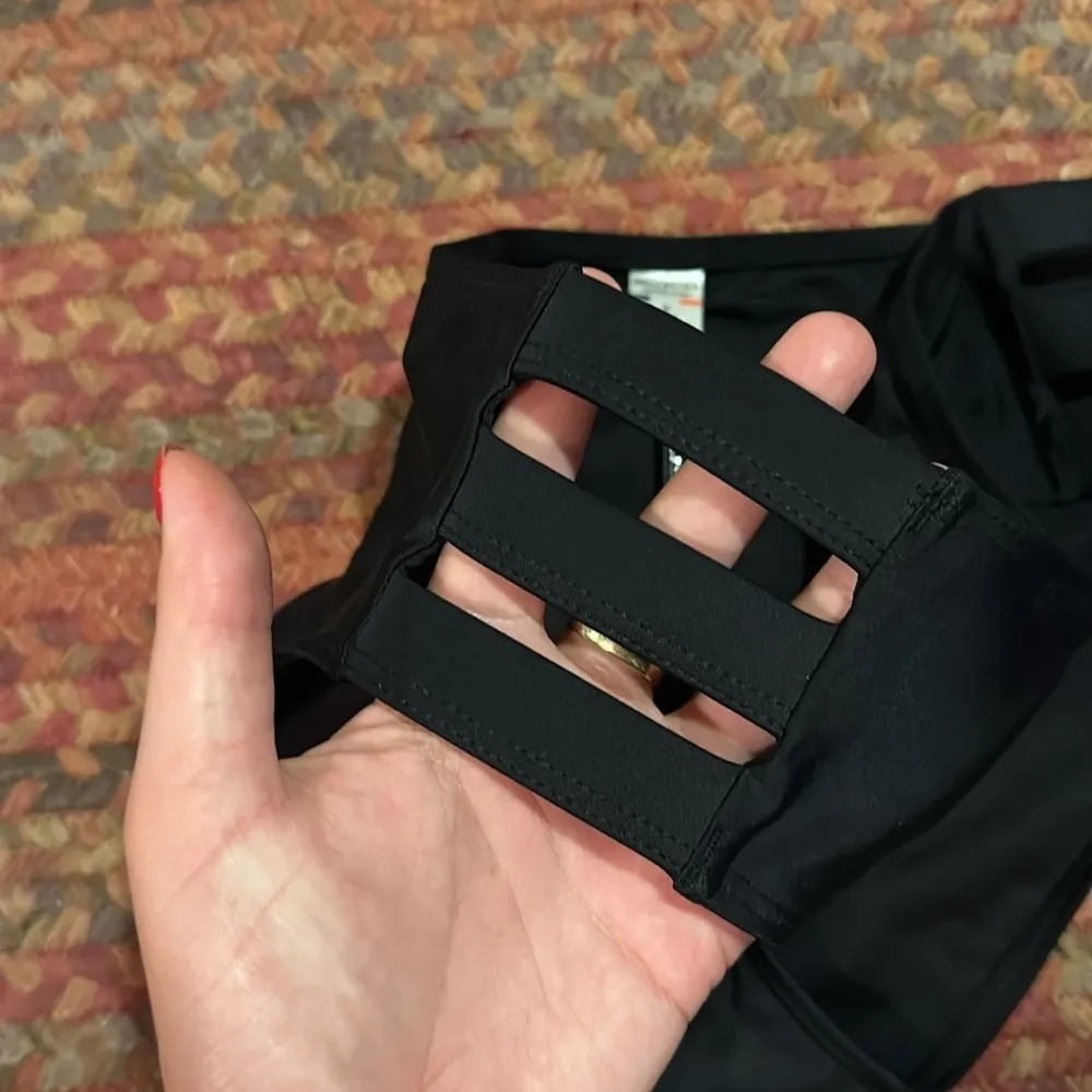 NWT RELLECIGA FRENCH BLACK BASIC SEXY STRAPPY CUTOUT BIKINI BOTTOMS - Image 2