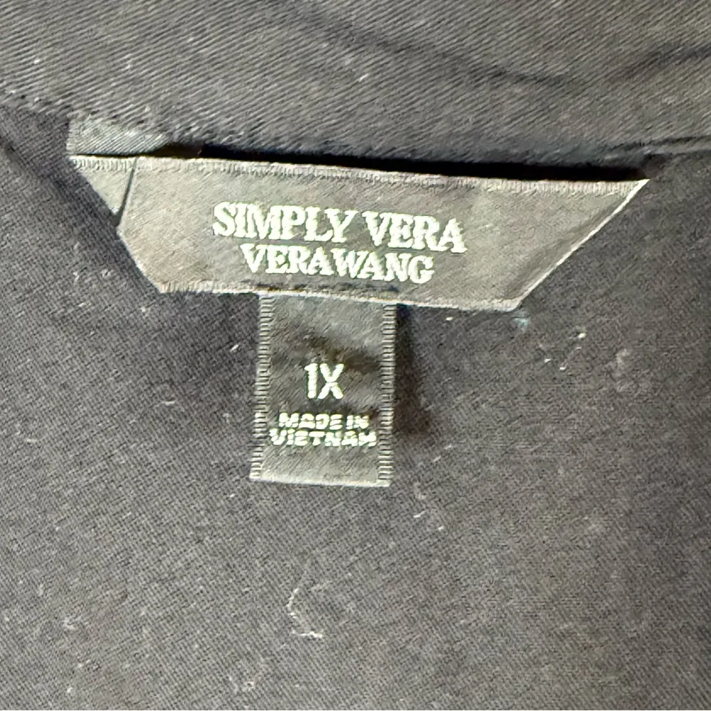 Simply Vera Vera Wang Black Sleeveless Waterfall Vest SZ:1X - Image 7