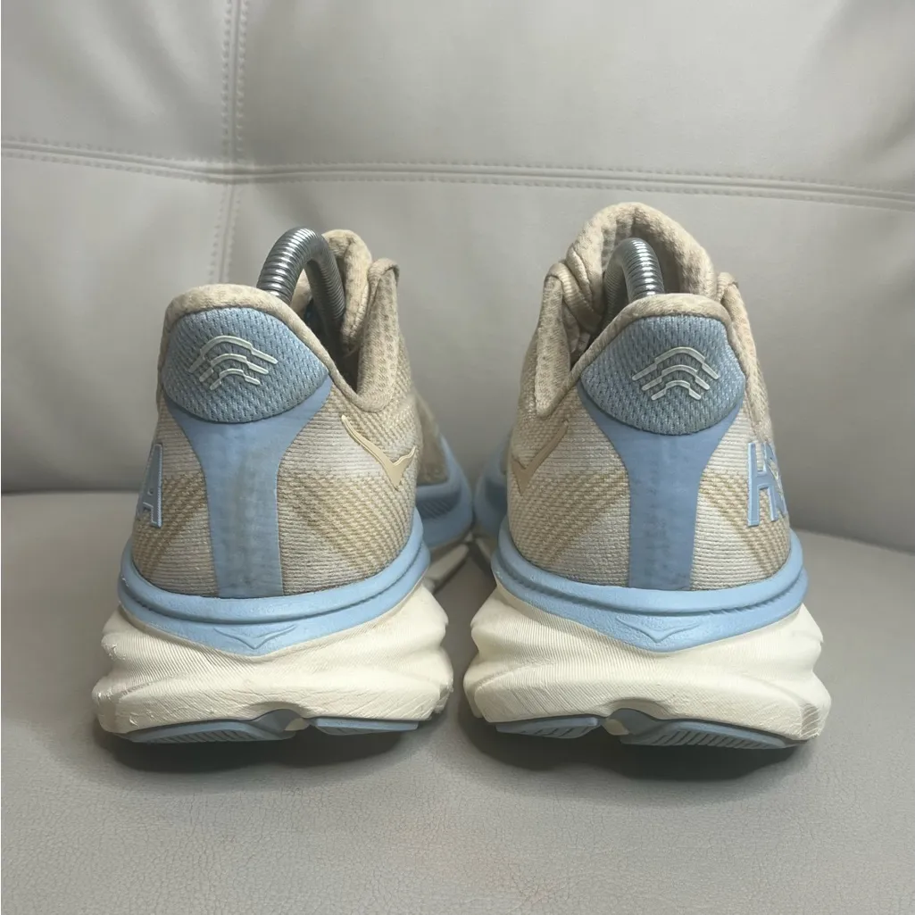 Hoka Clifton 9 Oak Alabaster Athletic Running Shoes Sneakers Women’s Size 9.5 Blue - Image 3