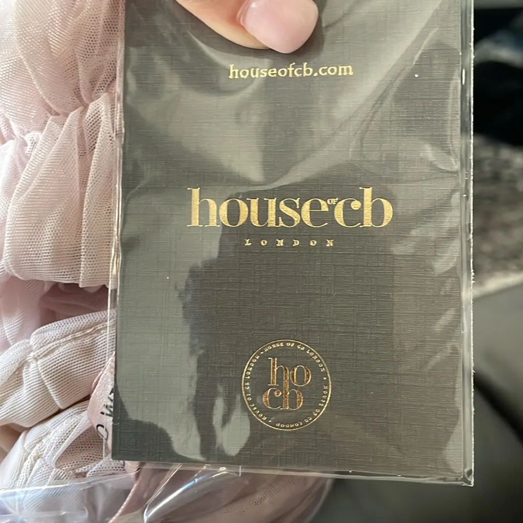 NWT House‎ of CB Cate Crystal Grey Ruched Mesh Mini Dress Sz Large $195 - Image 8