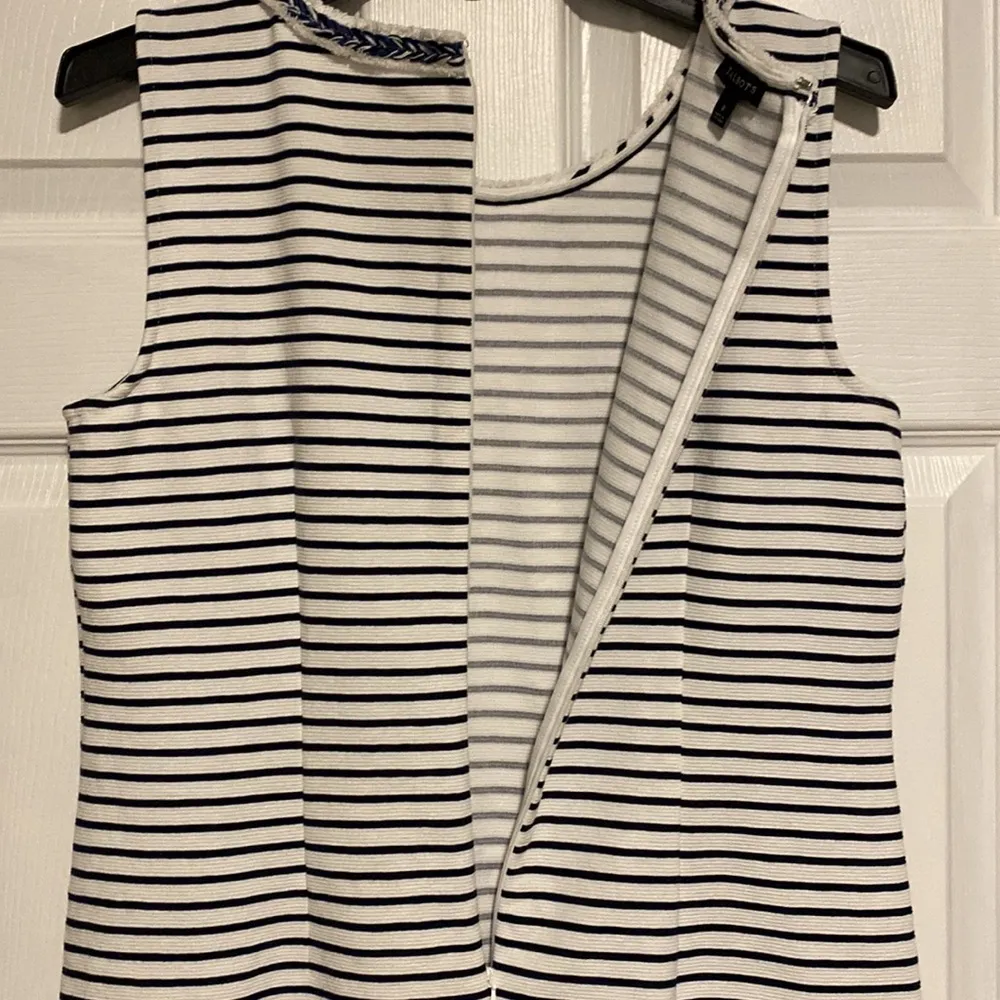 TALBOTS white and navy blue striped dress - Image 8
