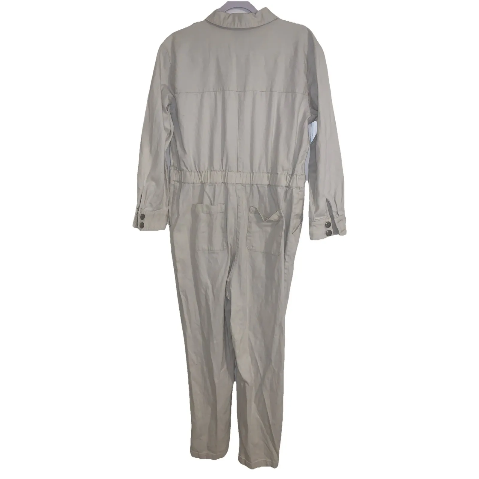 Sandy Liang Target Cream Coveralls Jumpsuit Women's Size 12 100% Cotton 0070 - Image 6