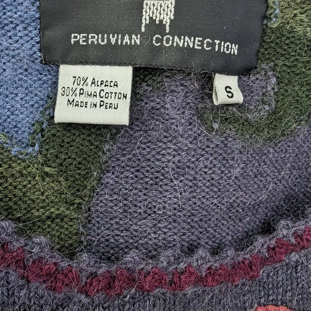 Purple Crewneck Floral Alpaca Sweater Fun Funky Art-Wear - Image 2