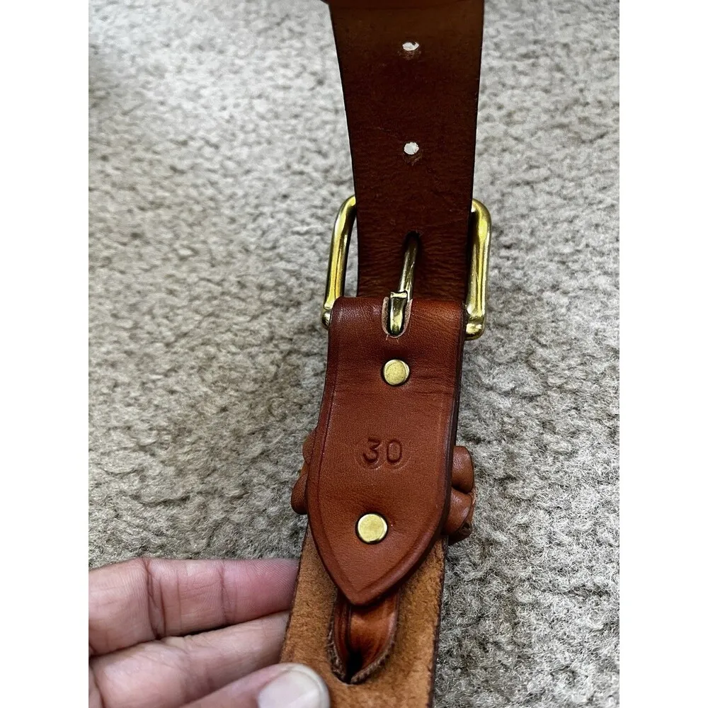 Horsemen Valencia Sport Saddlery Leather Laced Reins Braided Belt Brown Size 30 - Image 5