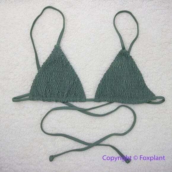 NEW Aila Blue Free People Soraya Bikini Top, green,‎ size S - Image 3