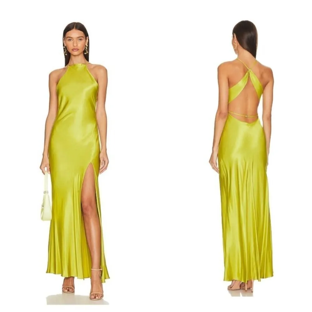 Bec + Bridge Teresa Halter Strappy Maxi Dress Wasabi Green Womens Size 10 - Image 2