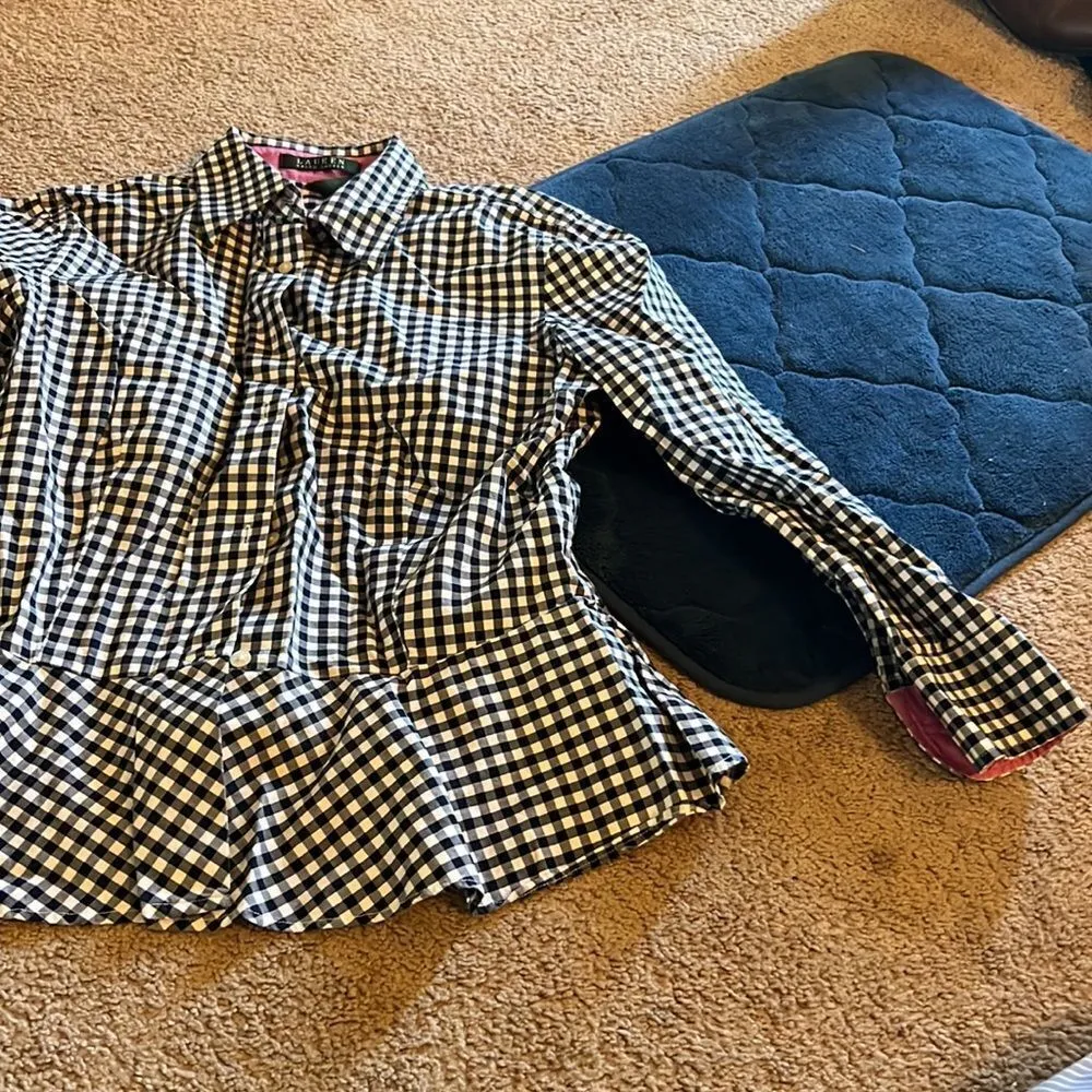 Lauren Ralph Lauren plaid button down 6 Black - Image 3