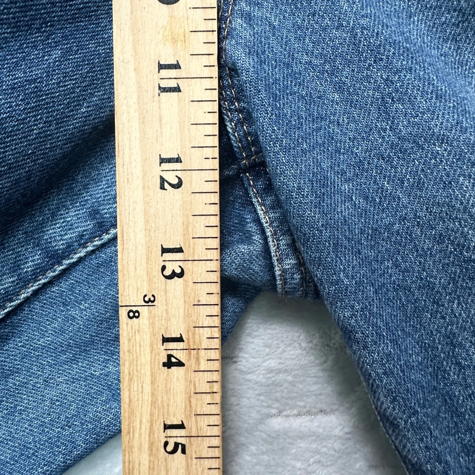 Good American Womens Good Curve Straight Jeans 14/32 Clean Girl Raw Hem - Image 8