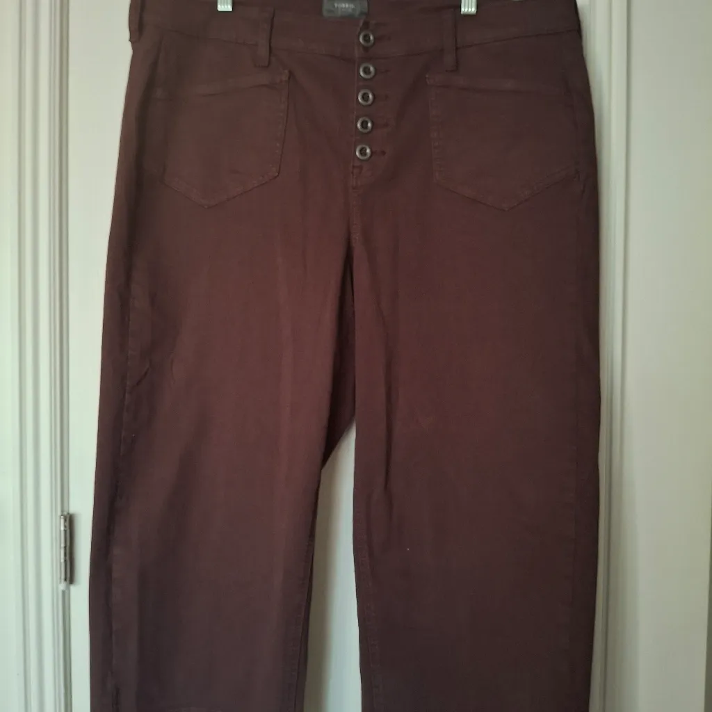 Torrid Sz 18 Brown Button-Up Wide-Leg Pants - Image 12