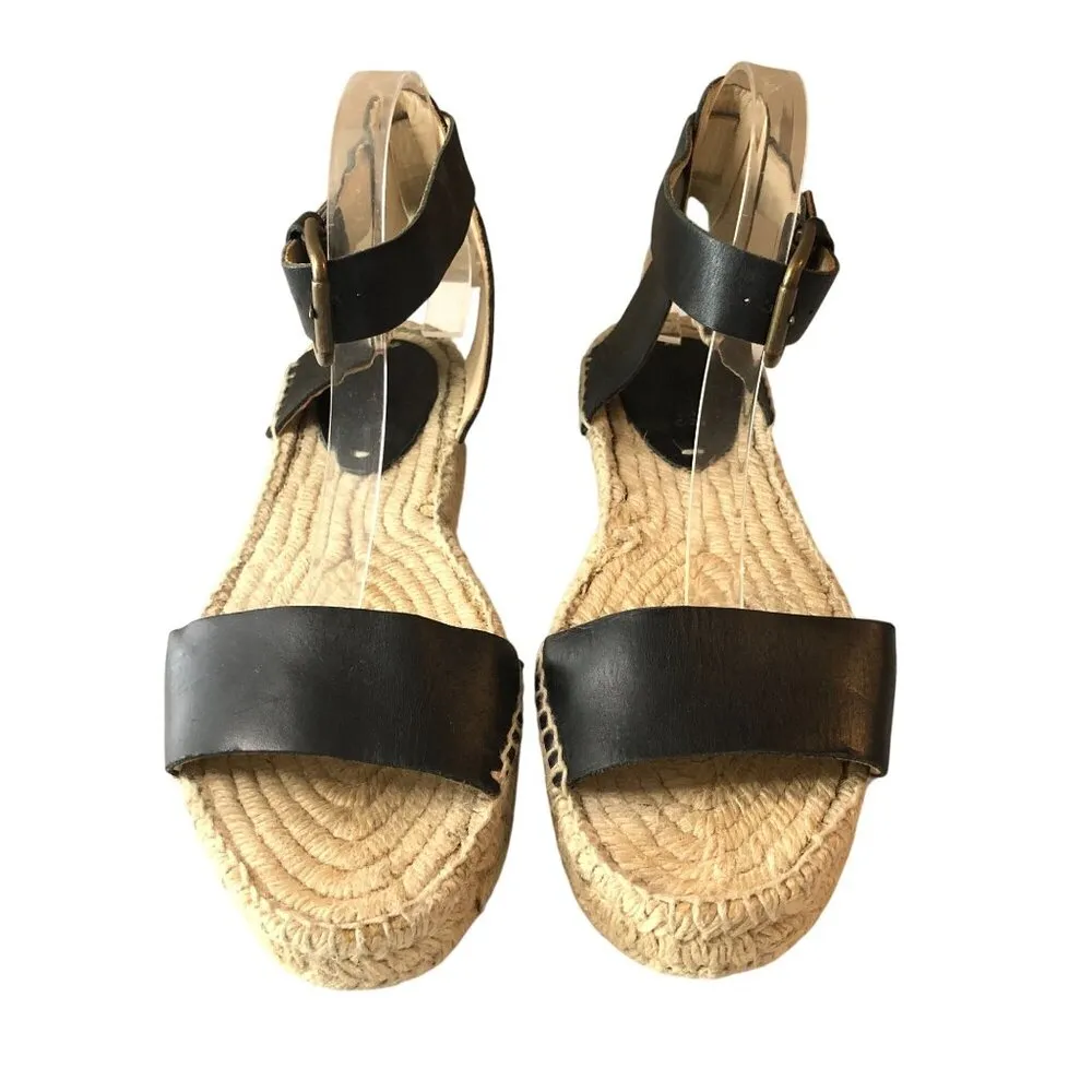 Soludos Womens Sandals Ankle Strap Espadrilles Buckle Black 9 - Image 2