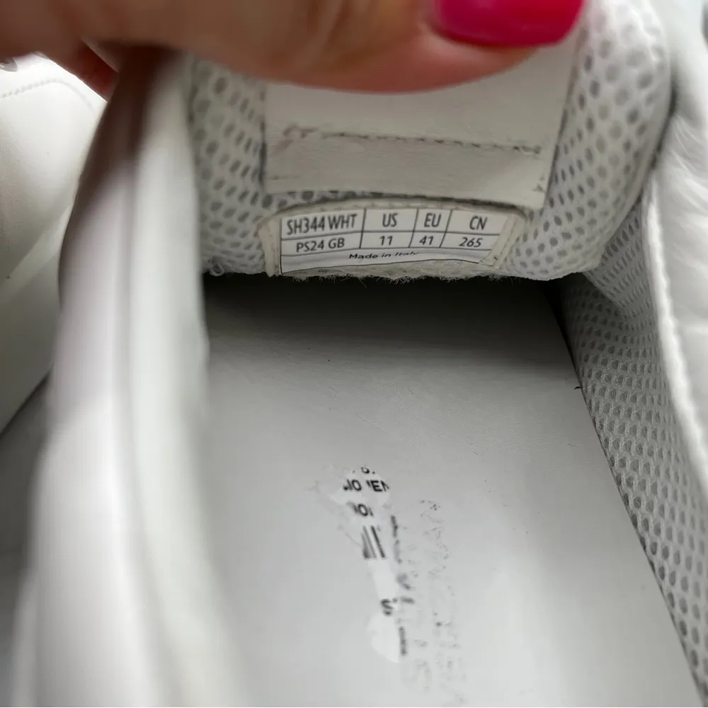 EUC Stuart Weitzman Pro Sleek Leather Sneakers women’s size 11 white 1624 - Image 10