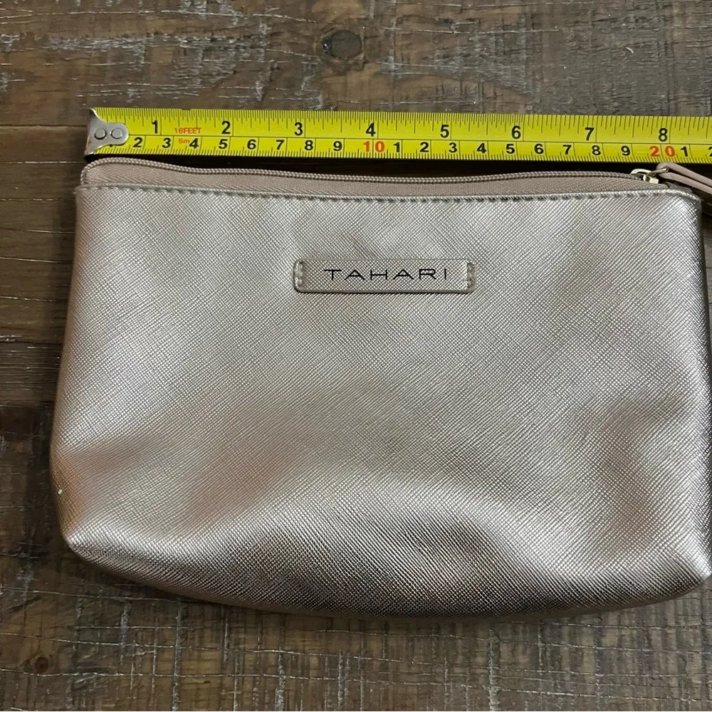 Tahari Make Up Metallic Rose Gold Toiletries 6”x8-1/2 Zip Case Vanity BagTahari - Image 6