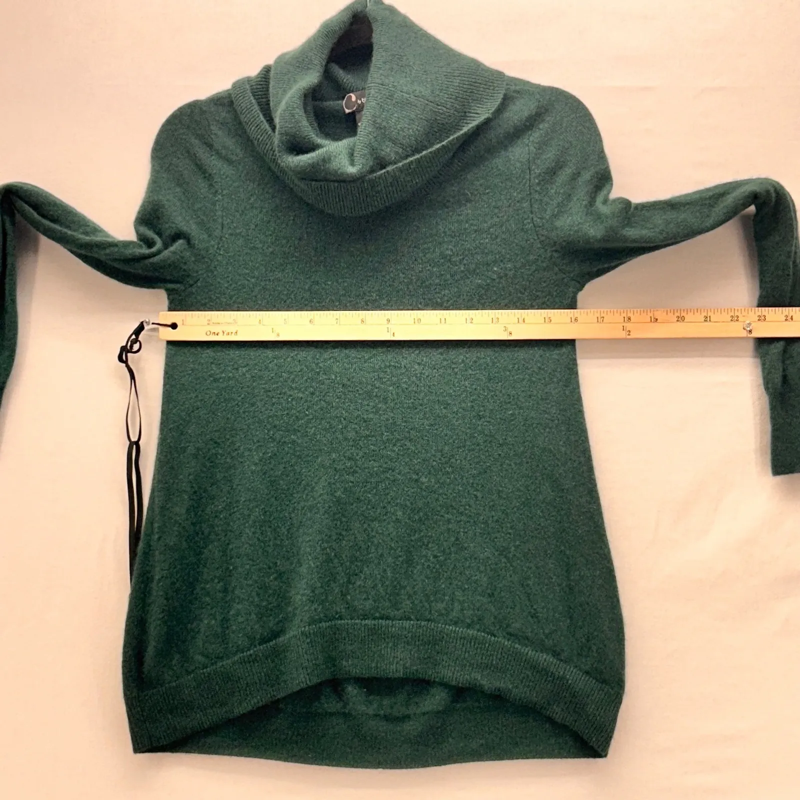 Bloomingdales Cashmere Turtleneck Sweater Green Small - Image 9