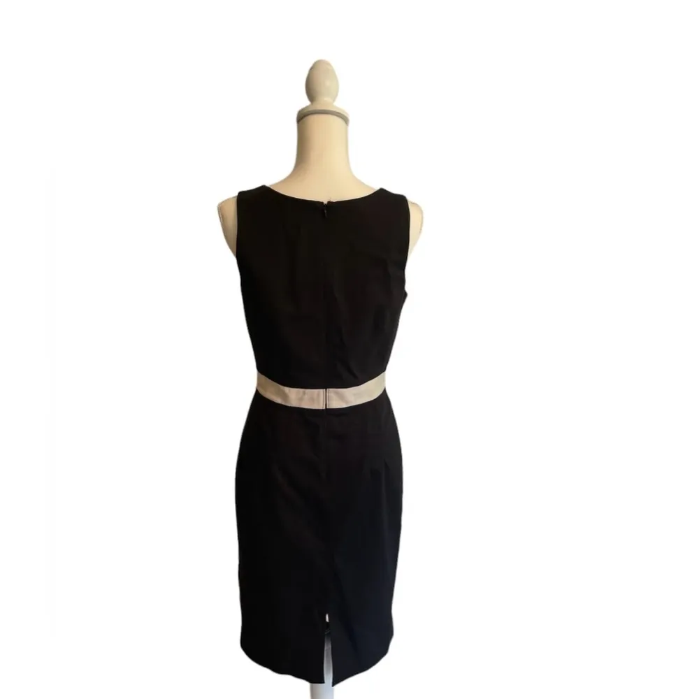 Sheath Dress Black White Sleeveless Women's Size 8 - Image 3