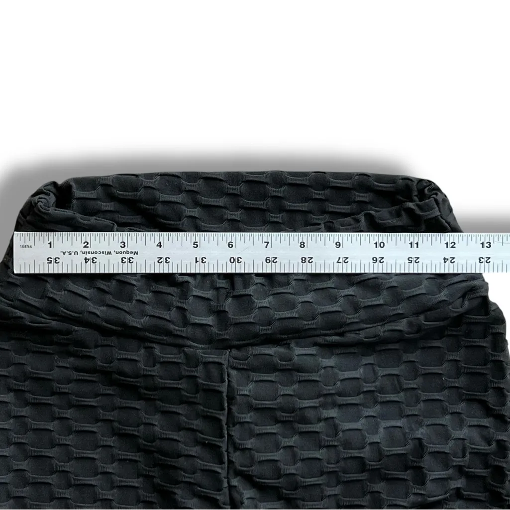 Butt Lift Black Anti Cellulite High Waisted Textured Legging Tiktok Unbranded S - Image 4