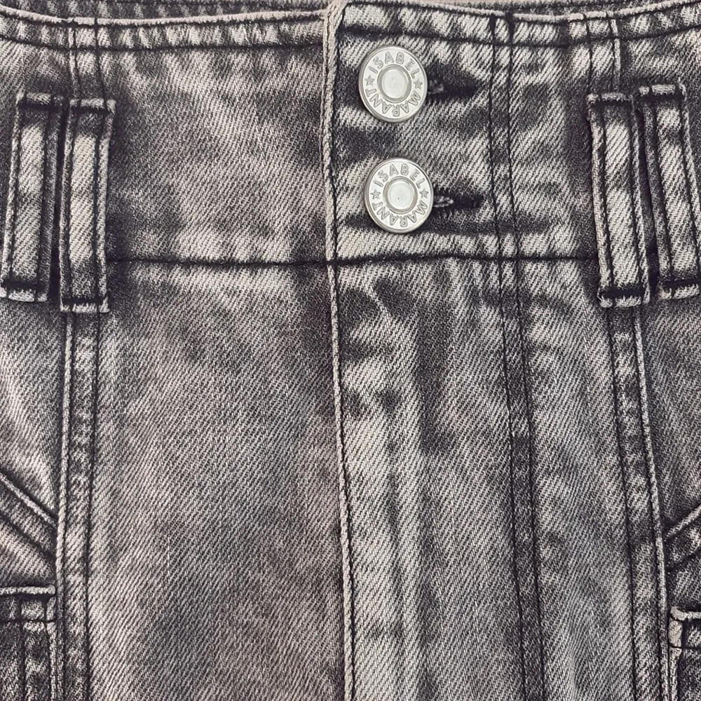 Isabel Marant Étoile Toria Denim Midi Jean Skirt in Washed Gray Size FR 34 NWT - Image 7