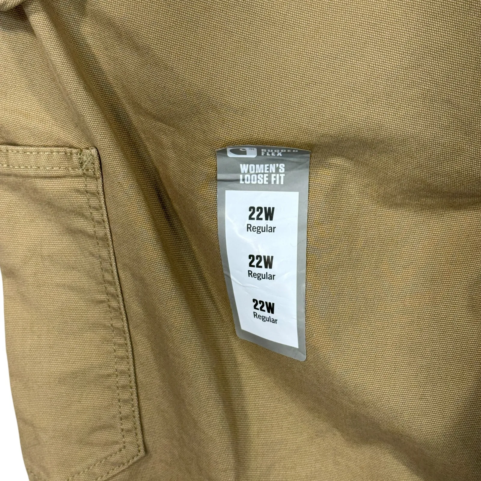 Carhartt Womens SZ 22W Loose Fit Canvas Work Pants Rugged Flex Hi-Rise Pockets - Image 7