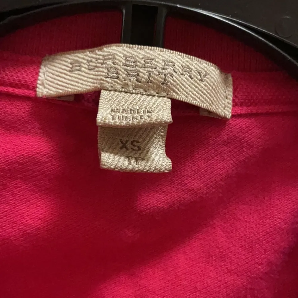 Burberry Brit Hot Pink Pique Polo Shirt Metal Plaque Logo - Image 3