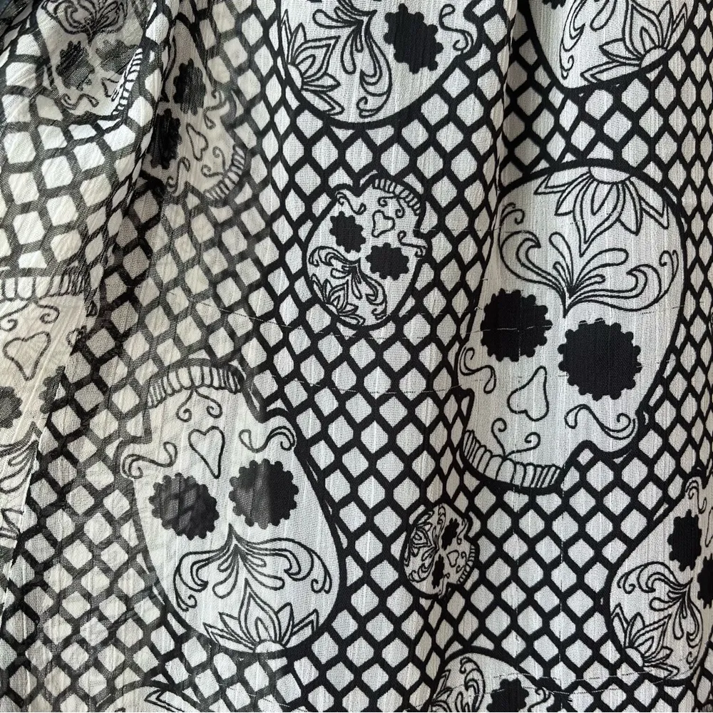 TRIPP NYC Gothic SKULLS Black White Dress Drawstrings Y2K Vtg Deadstock, Sz 0 - Image 16