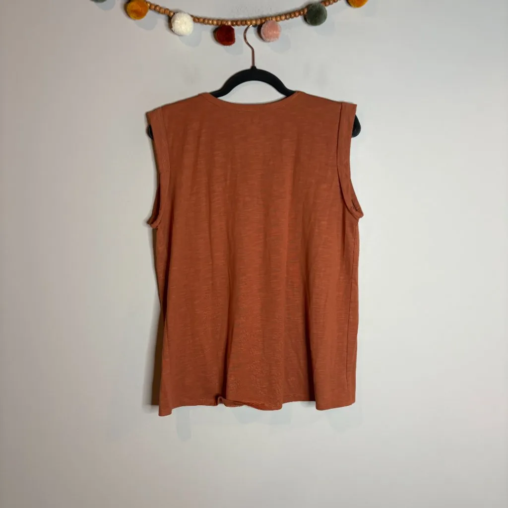 Loft terracotta smocked sleeveless tank top - Image 5