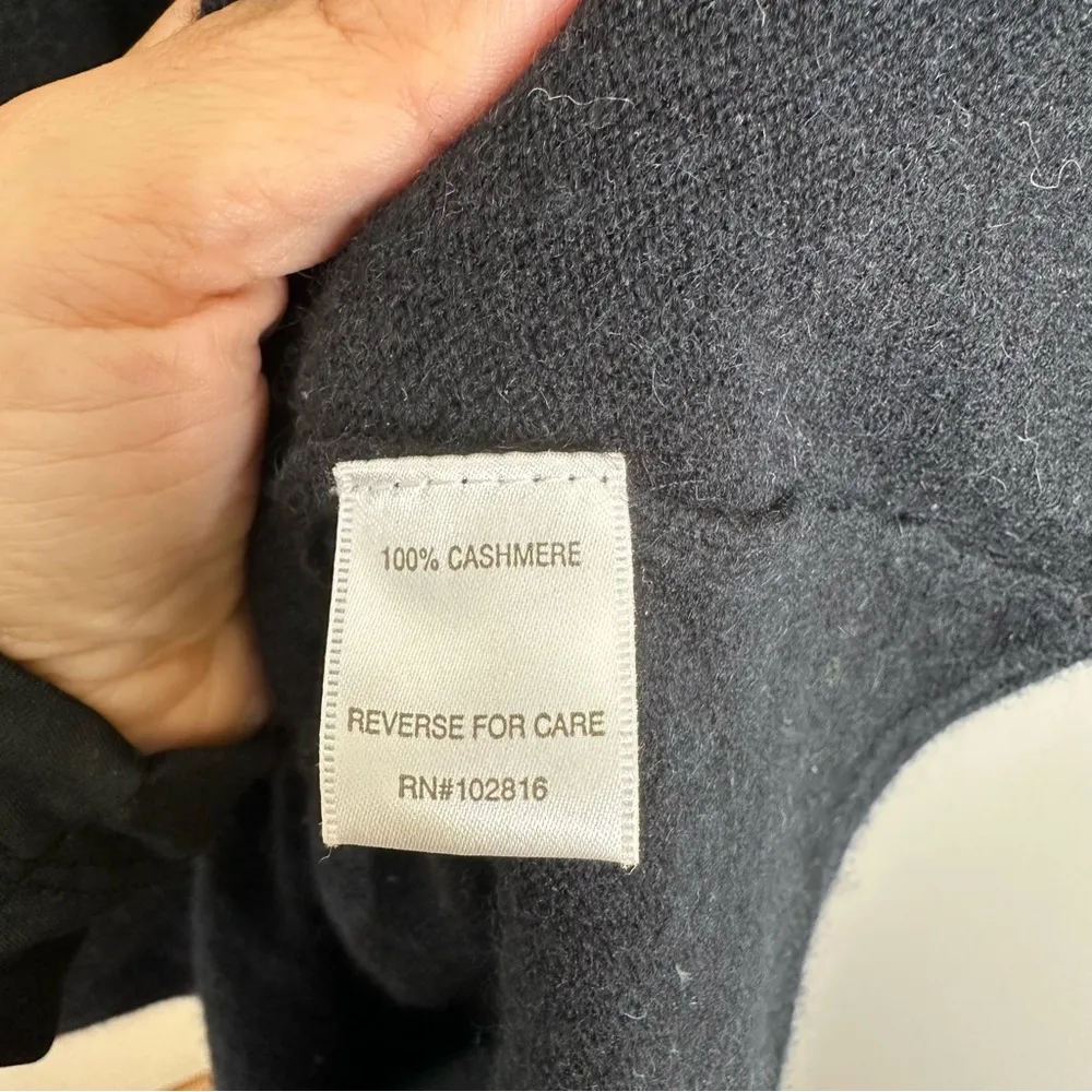 Garnet Hill Easy V-Neck Cashmere Dress in Black - Image 8