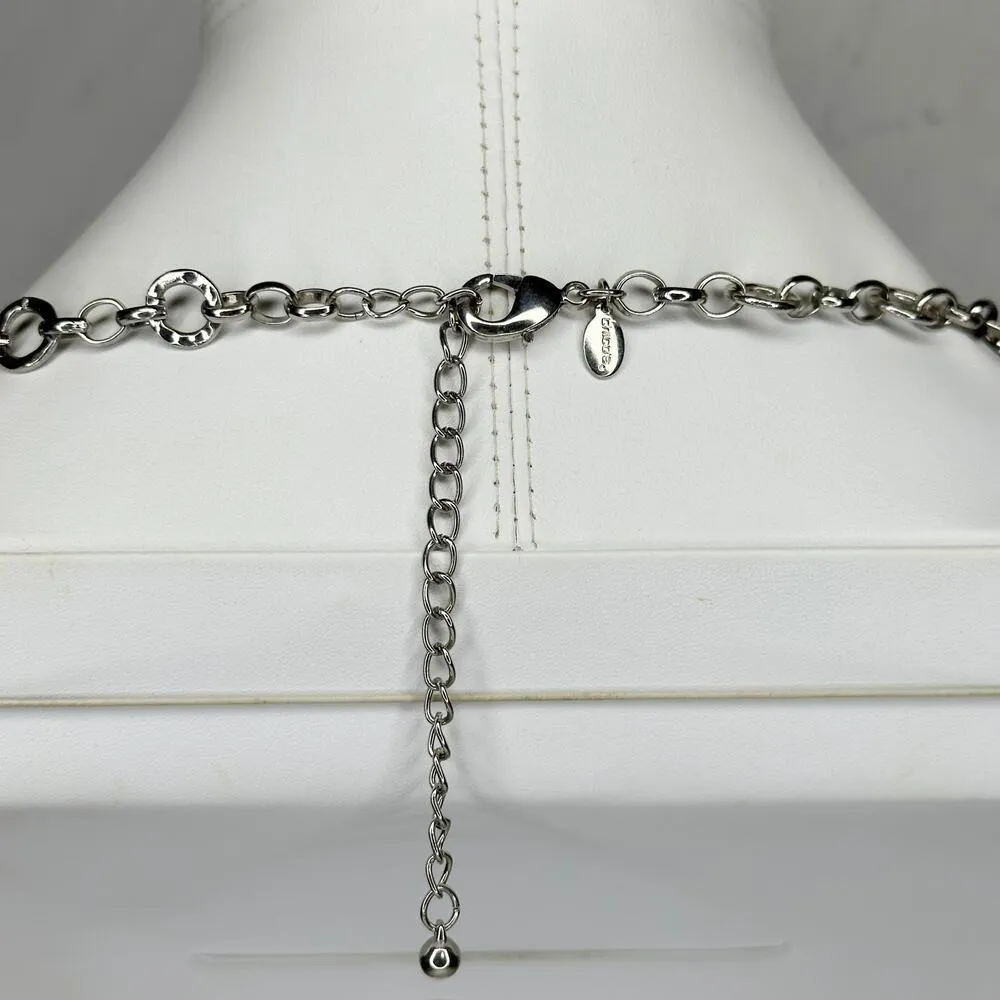 Chicos Chunky Draped Chain Link Silver Tone Statement Necklace ✨ - Image 3