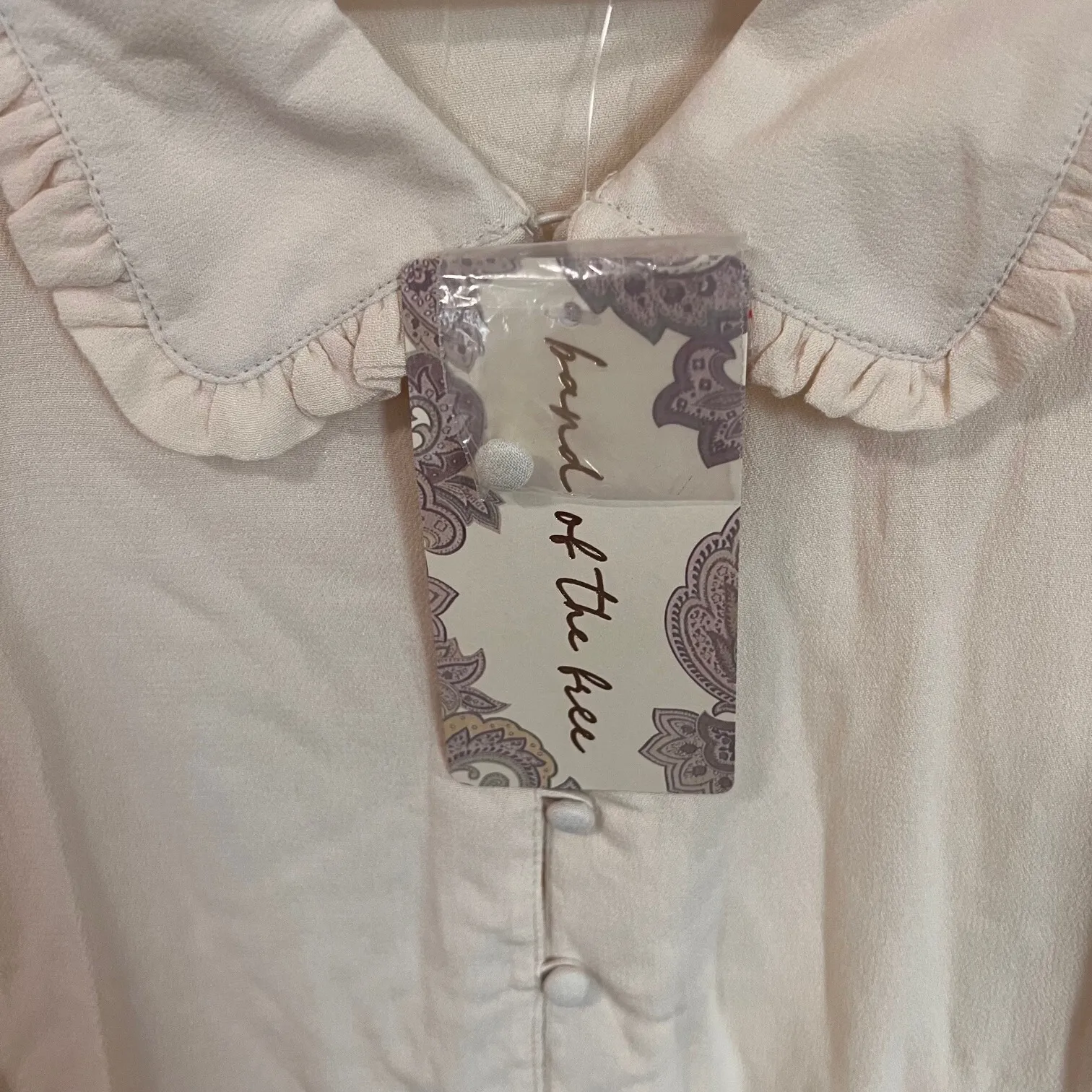 Band of the Free‎ Womens Denise Cream Long Sleeve Button Down Shirt Size Medium - Image 5