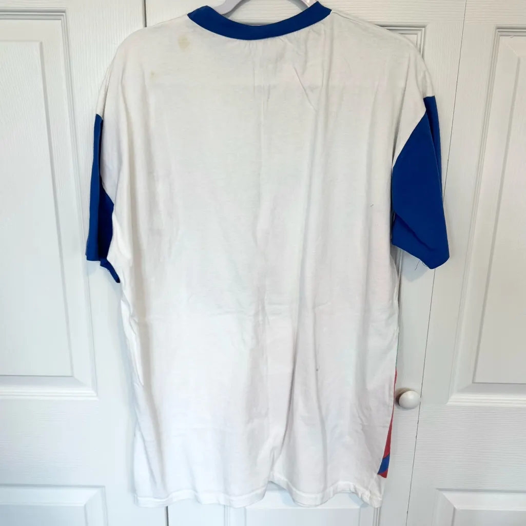 Vintage 1970s Michael Vollbrach Fish & Coral Graphic Tee OSFM Blue Size L - Image 9