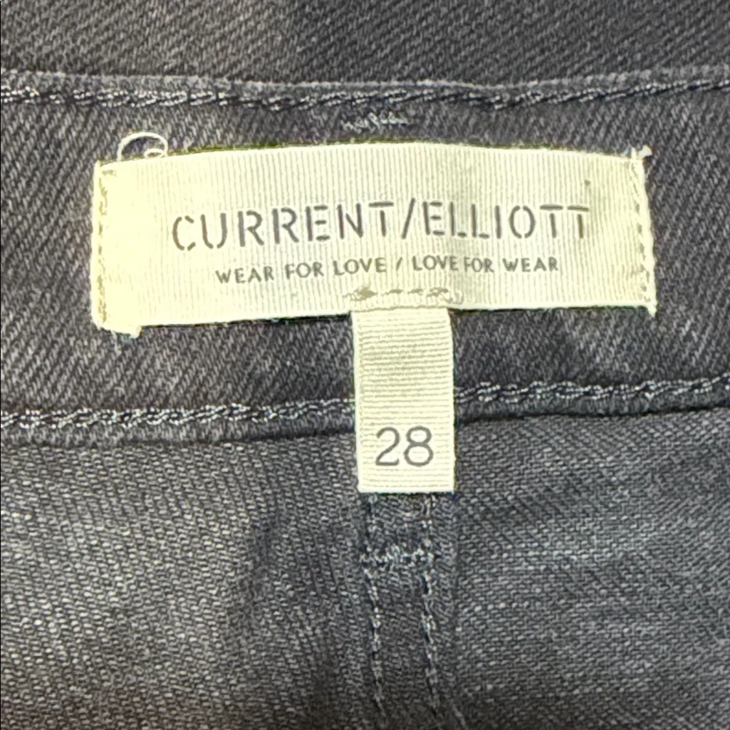 Current Elliott NWT Black Boyfriend Original Fit Ripped Knee Jeans Size 28 - Image 13