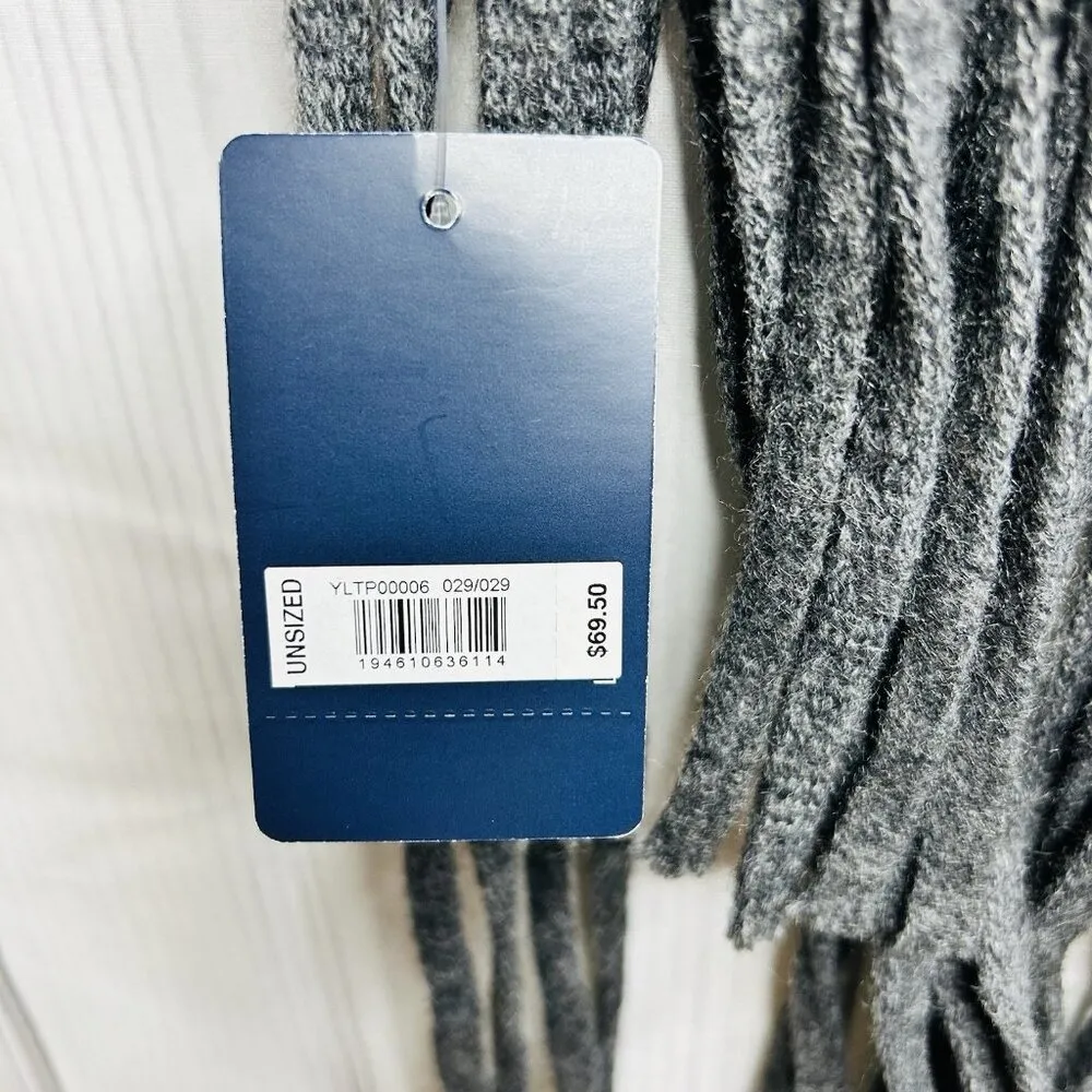 Lucky Brand Solid Brushed Scarf Dark Heather Grey w/Fringe 15" X 88" NWT - Image 6