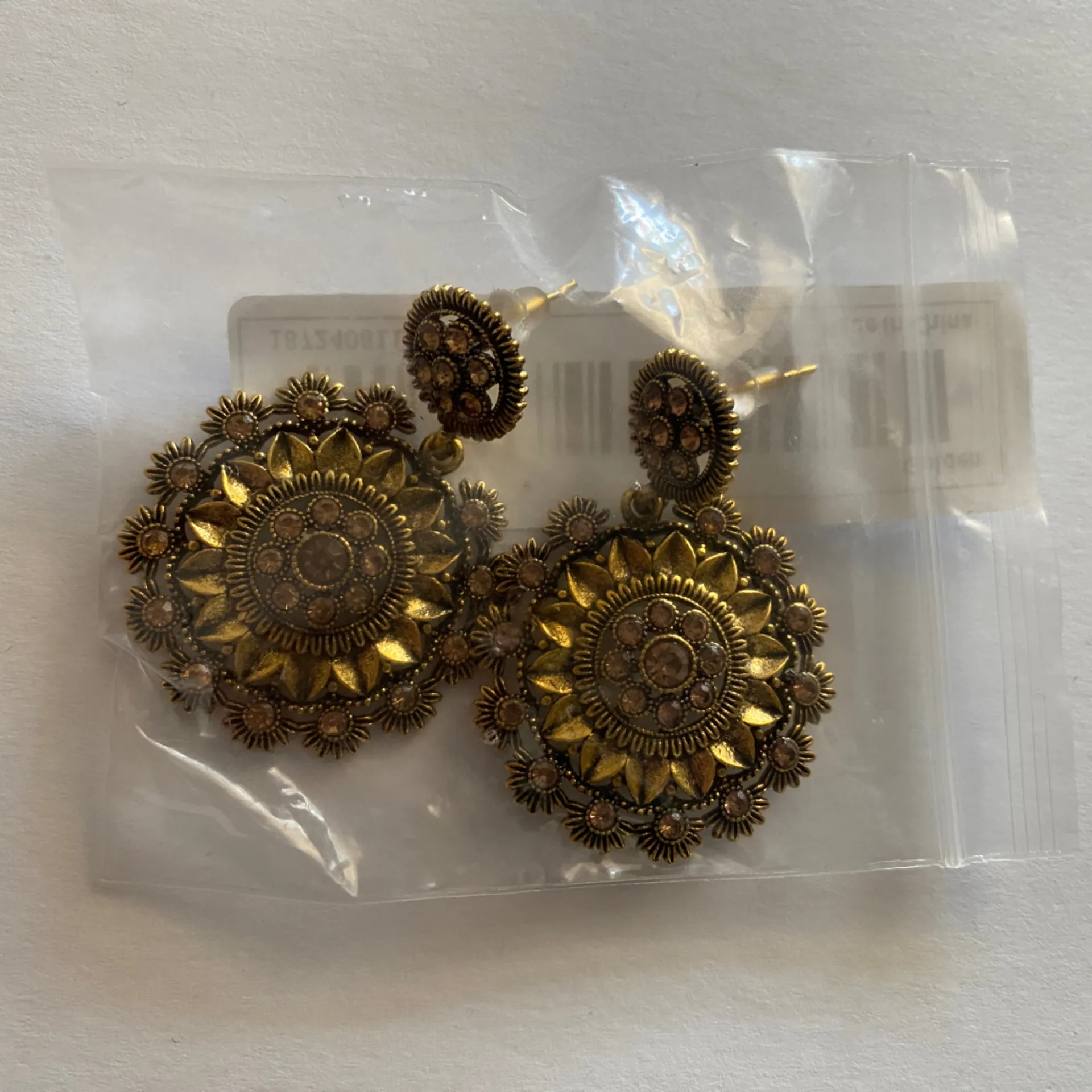 Boho Luxury Golden‎ Color Sunflower Statement Earrings faux fashion jewelry Brown - Image 5