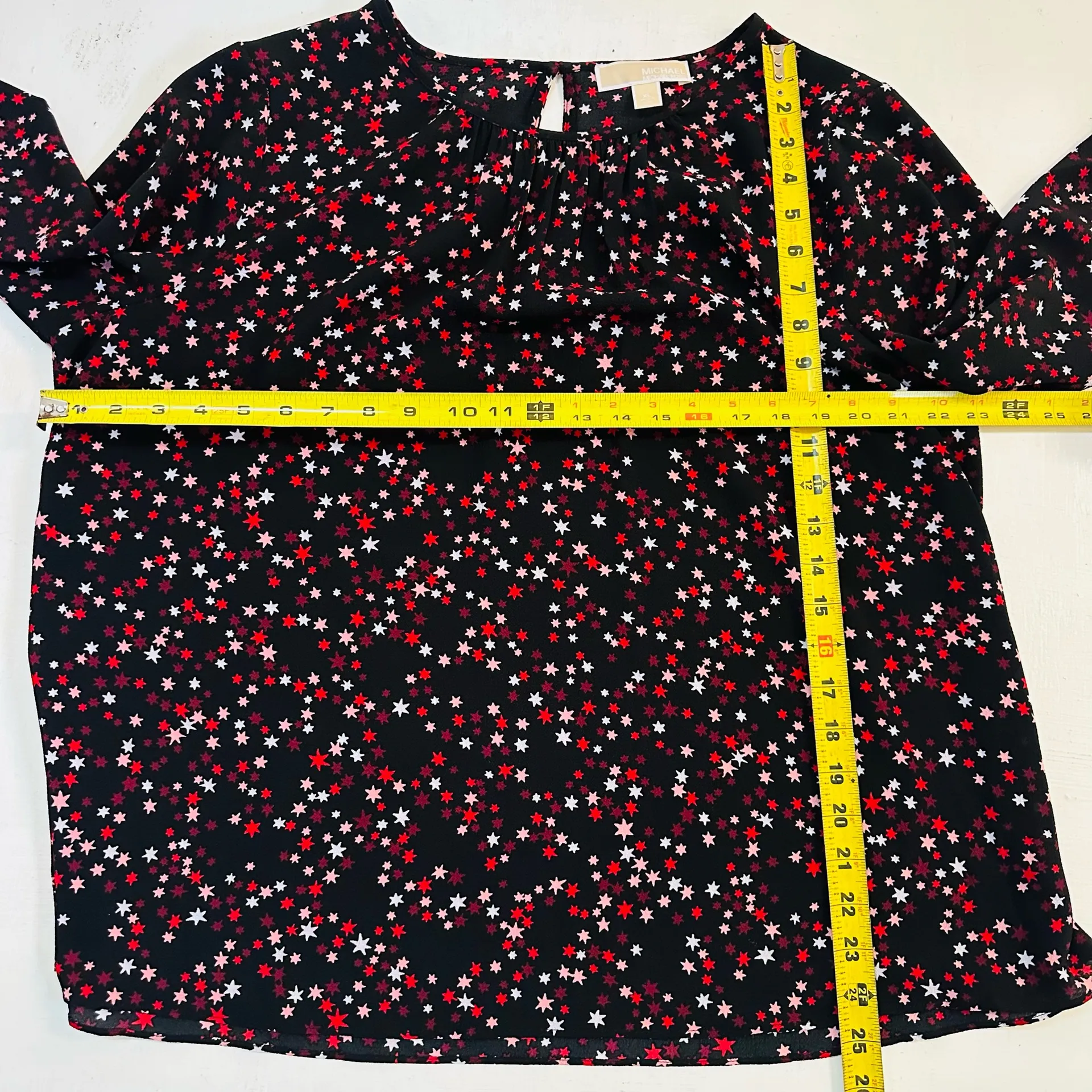 Michael Michael Kors Star Red Black Blouse Women's Size XL - Image 8