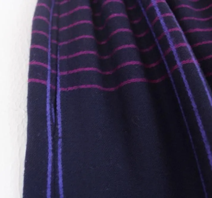 Evan Picone Vintage 80s 90s Pleated Purple Wool Plaid Midi Skirt 12 - Image 4