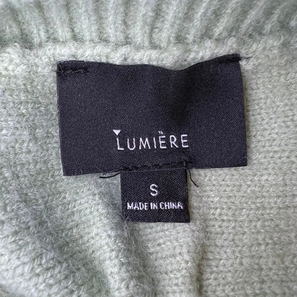 Lumiere Women's Green Knit Crew Neck Sweater Size S - Image 3