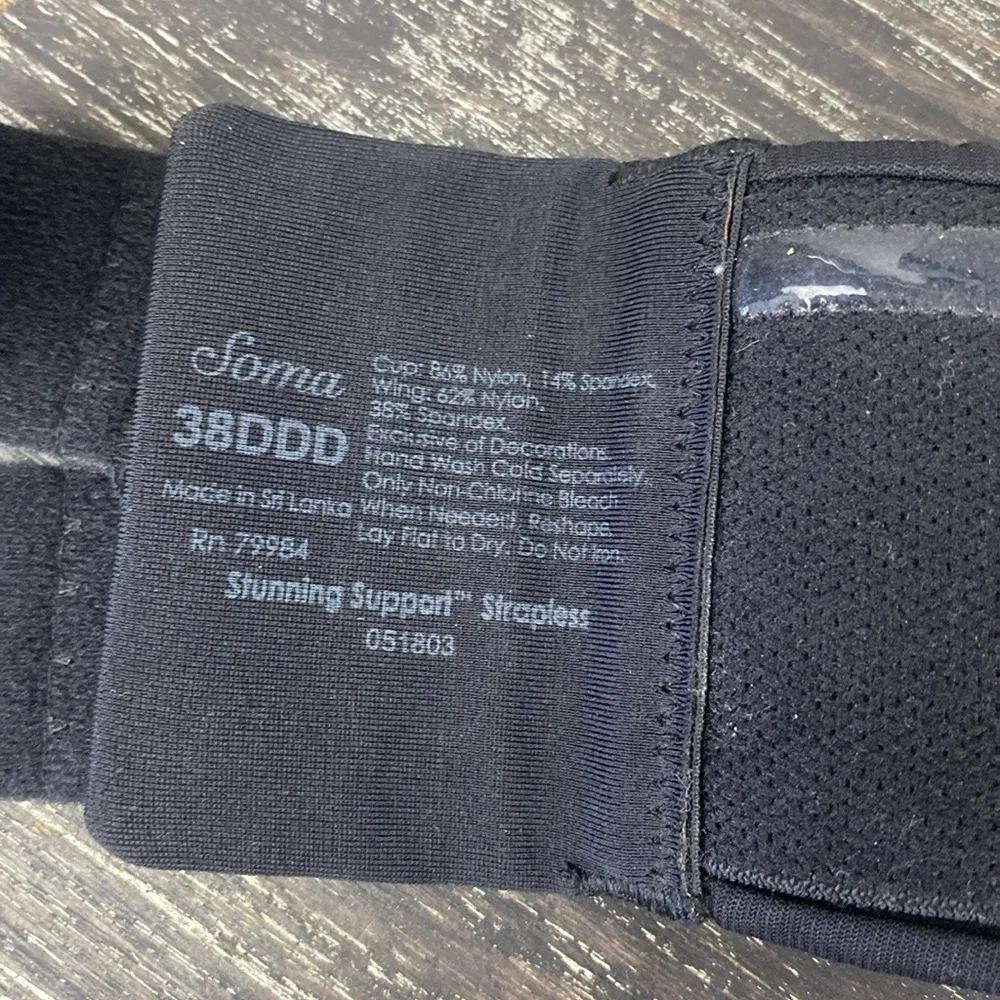 Soma Black Stunning Support Strapless Underwire Contour Bra 38DDD 38F Size undefined - Image 4