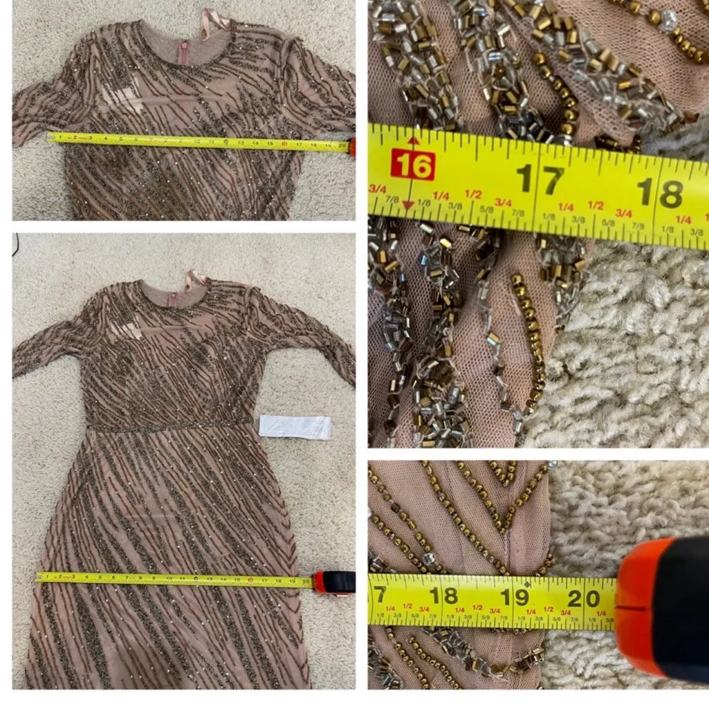 NWT‎ MacDuggal LONG SLEEVE BEADED COLUMN GOWN-
Mocha size 10 - Image 5