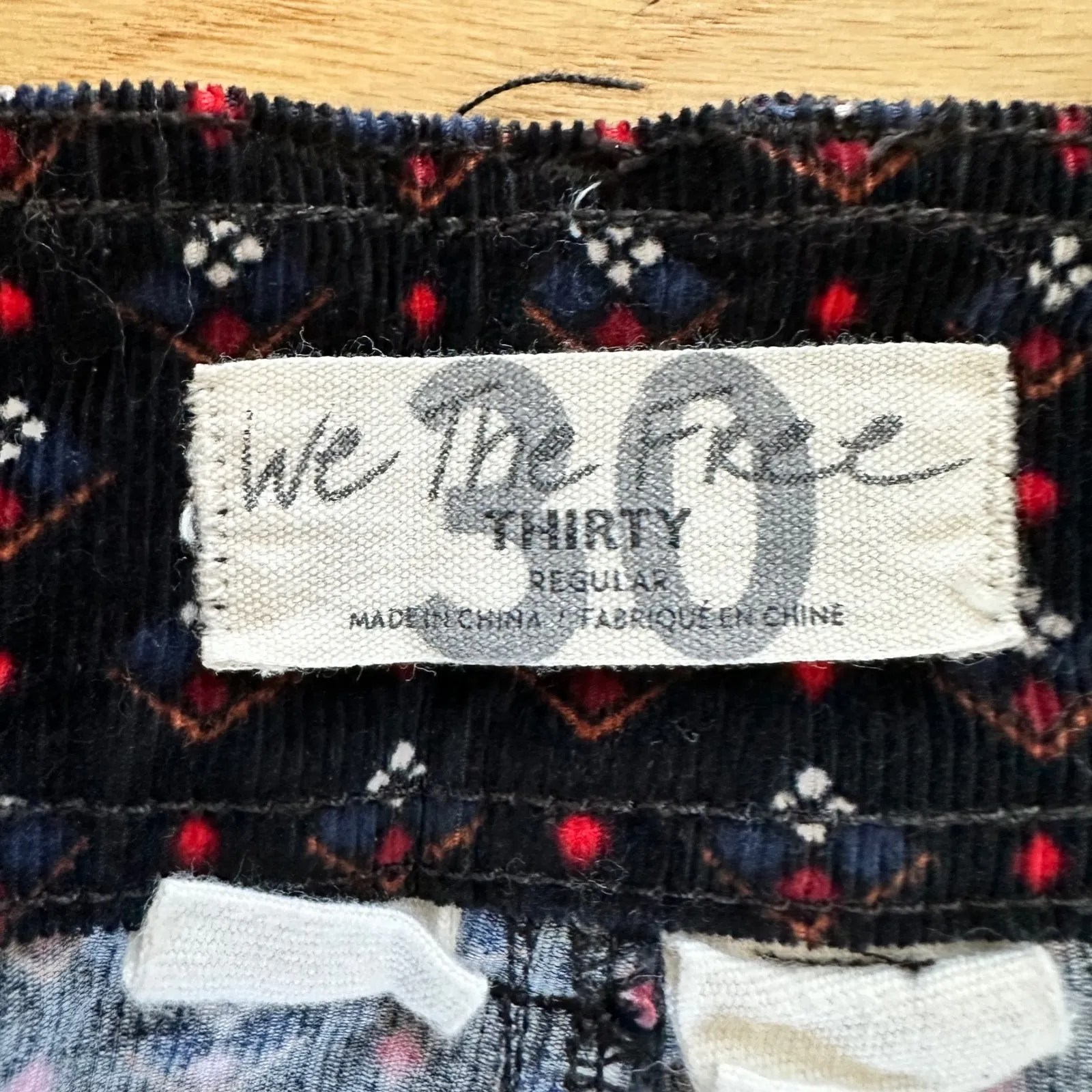 Free People Women's Joanie Printed Cord Skirt Black Combo Size Medium‎ p - Image 6